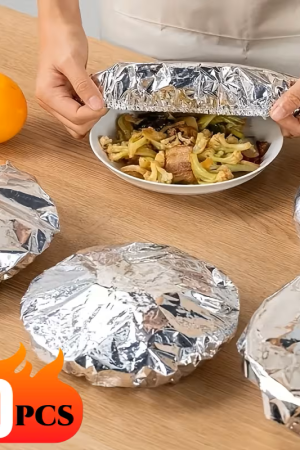 50pcs Reusable Aluminum Foil Elastic Food Covers - Aluminum Foil Covers, Kitchen Freshness Preservation Film Covers, Suitable for Bowls, Plates, Dishes - Keep Food Warm, Fresh, Food Preservation Equipment, Foil for Baking, Foil for Food